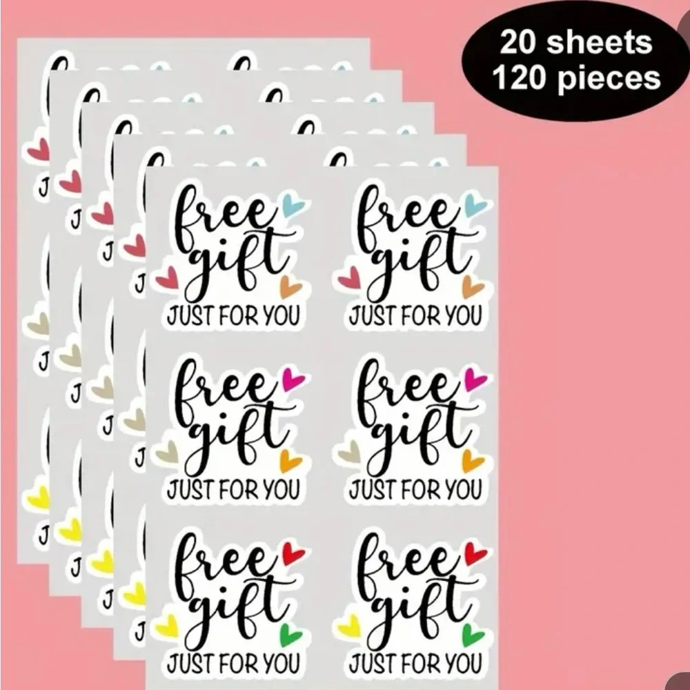 Colorful Hearts-  Free Gift 120 Stickers